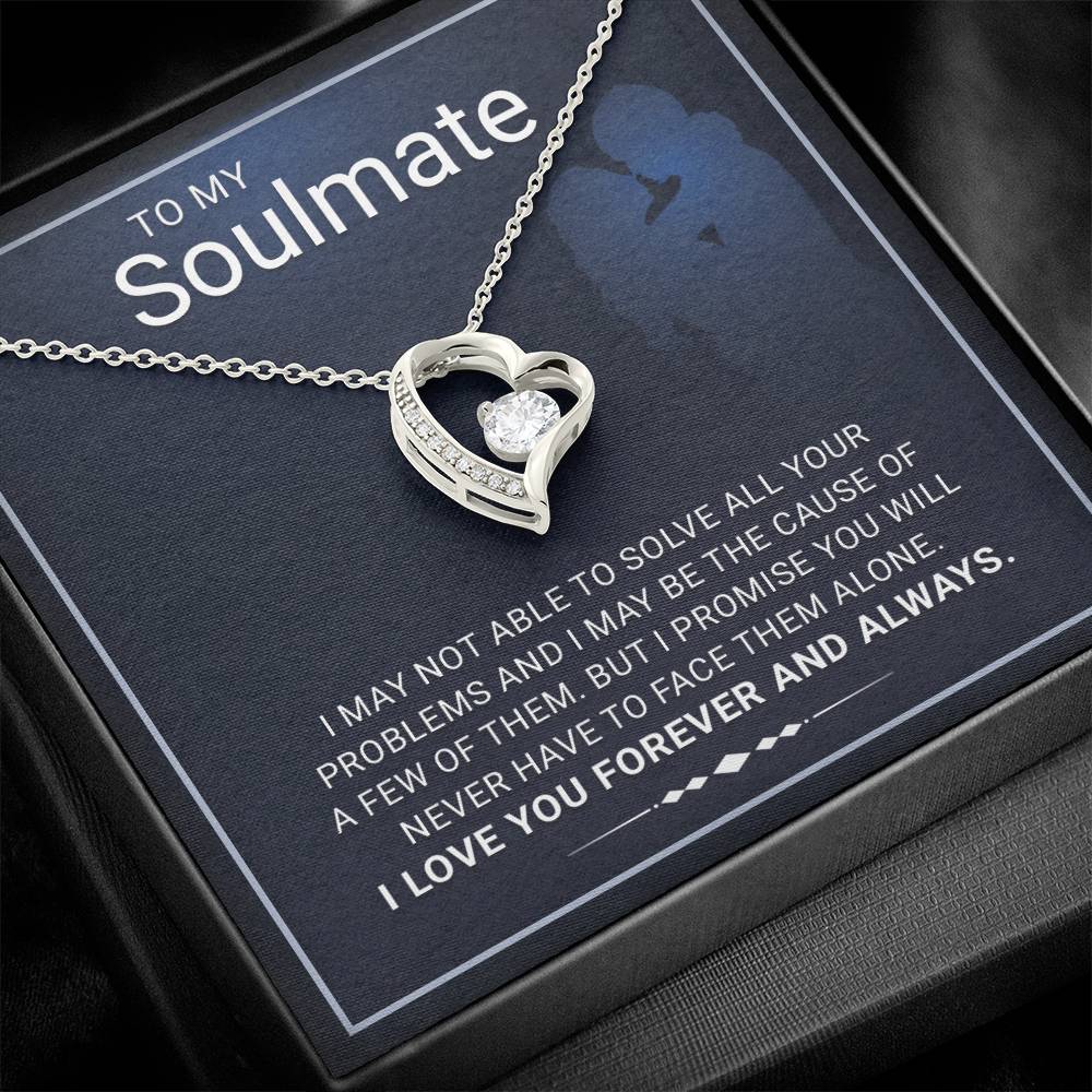 To My Soulmate Necklace - Heartfelt Soulmate Gift with Love Message Card and Gift Box - Perfect Birthday, Anniversary, or Valentine's Present