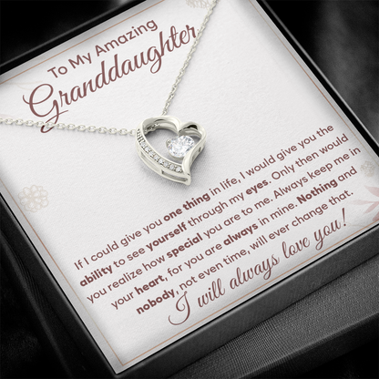 To My Amazing Granddaughter - Always Keep Me in Your Heart - Necklace