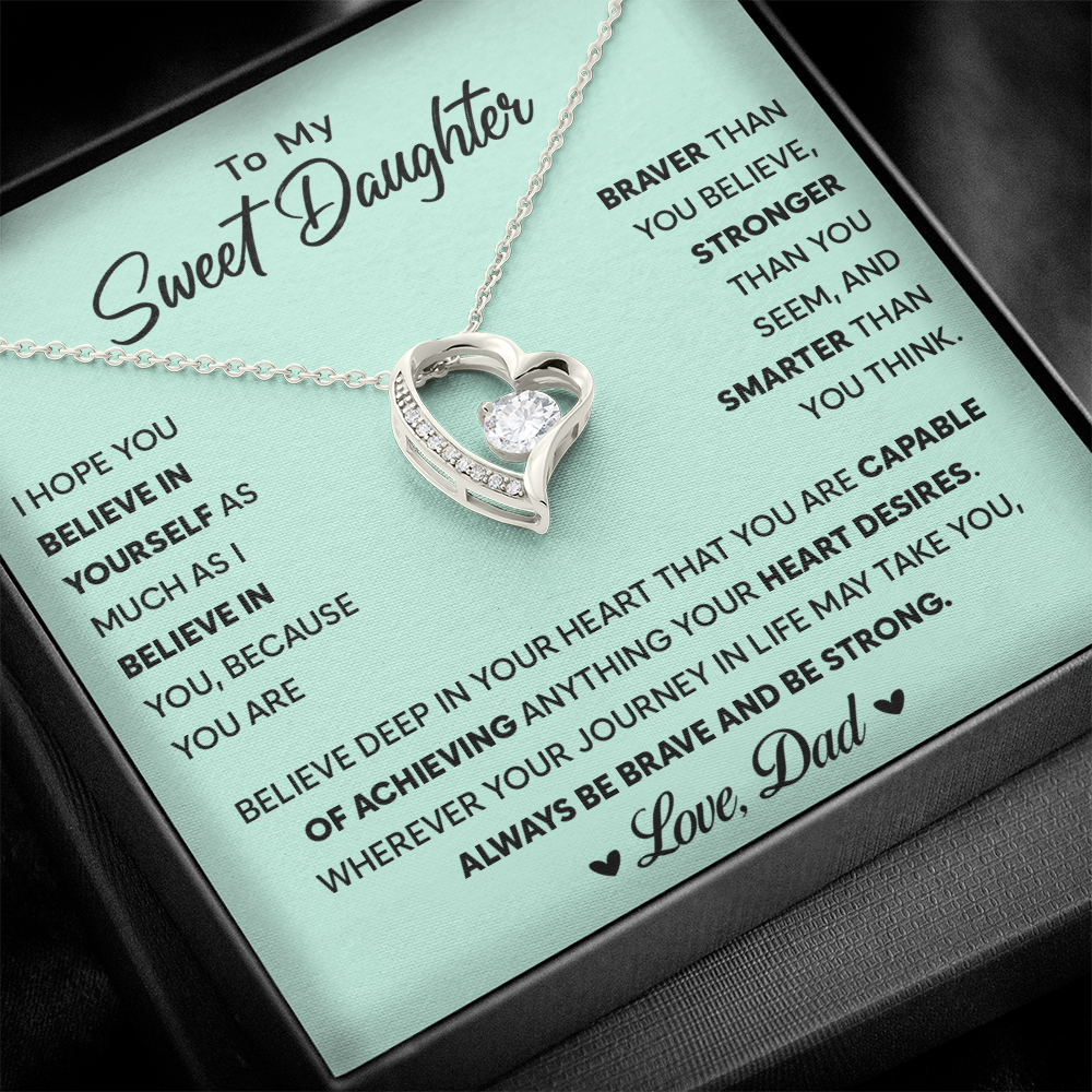 To My Daughter - Always Keep Me in Your Heart - Forever Love Necklace