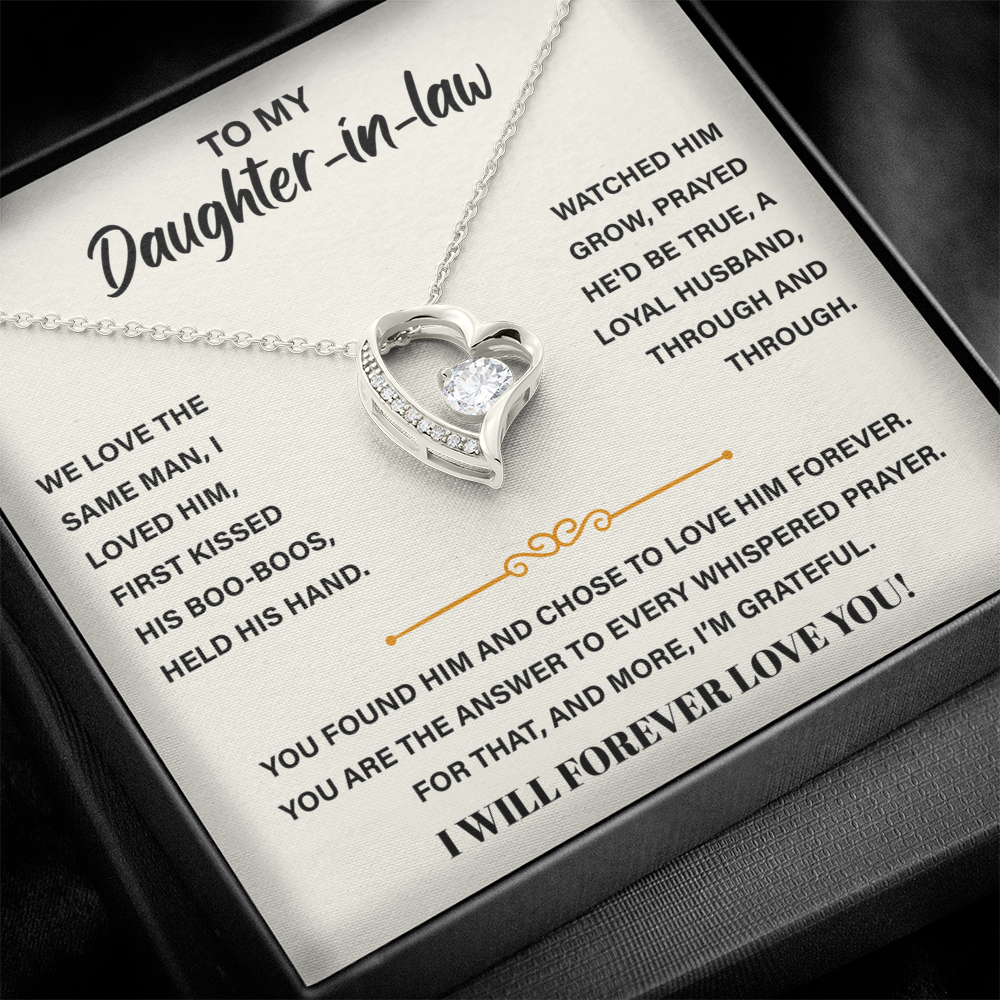 To My Daughter-in-law, We Both Love the Same Man, Forever Necklace