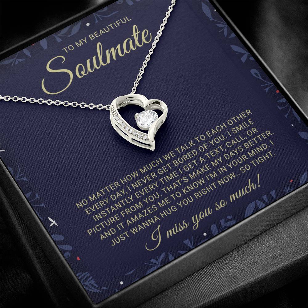 To My Soulmate Forever Love Necklace - Unique Gift for Wife or Girlfriend - Valentine's Day, Anniversary, Birthday, or Christmas