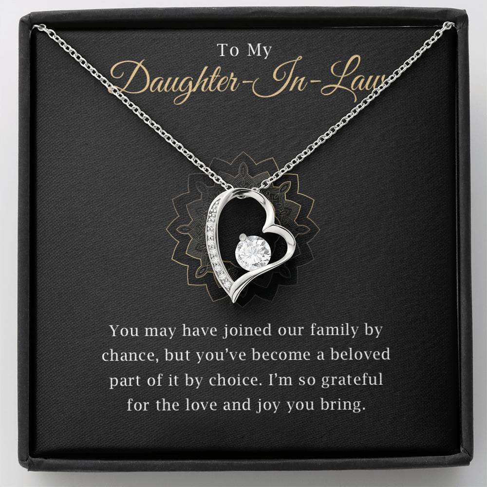 Daughter in Law Necklace Gift From Mother in Law To My Daughter in Law Honor Pendant Jewelry with Message Card and Gift Box