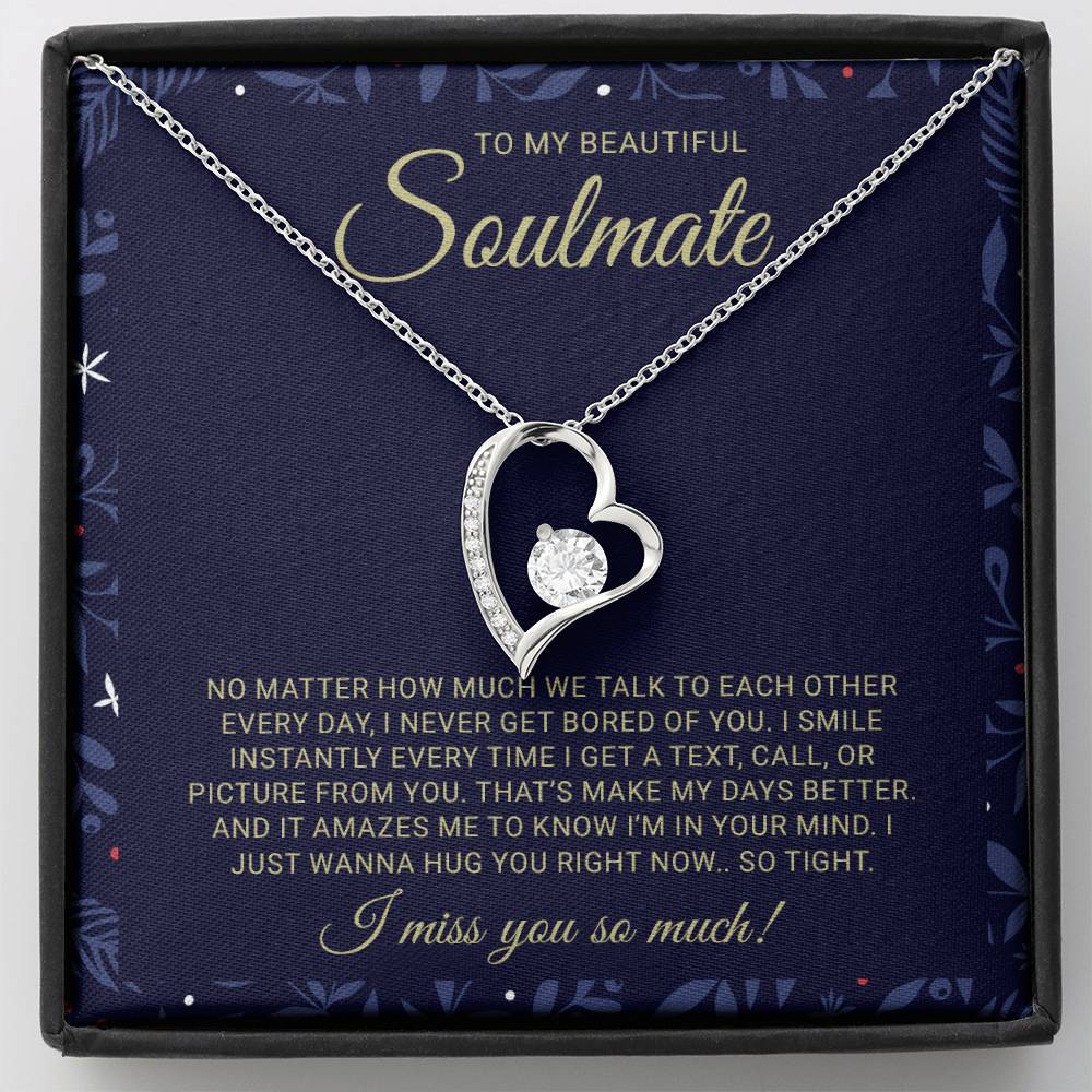 To My Soulmate Forever Love Necklace - Unique Gift for Wife or Girlfriend - Valentine's Day, Anniversary, Birthday, or Christmas