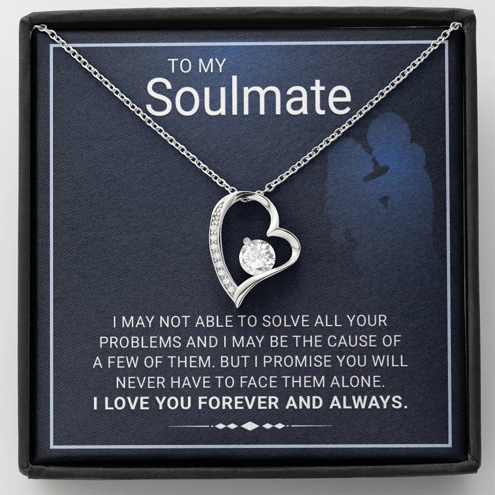 To My Soulmate Necklace - Heartfelt Soulmate Gift with Love Message Card and Gift Box - Perfect Birthday, Anniversary, or Valentine's Present