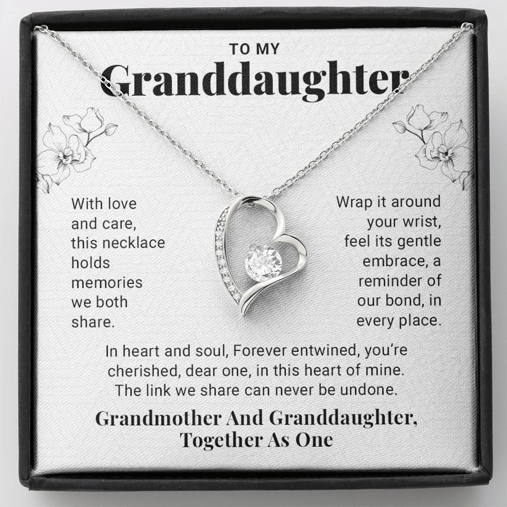 Granddaughter Necklace Gifts From Grandma Grandmother or Grandpa Grandfather To My Granddaughter Graduation Birthday Pendant Jewelry with Message Card and Gift Box