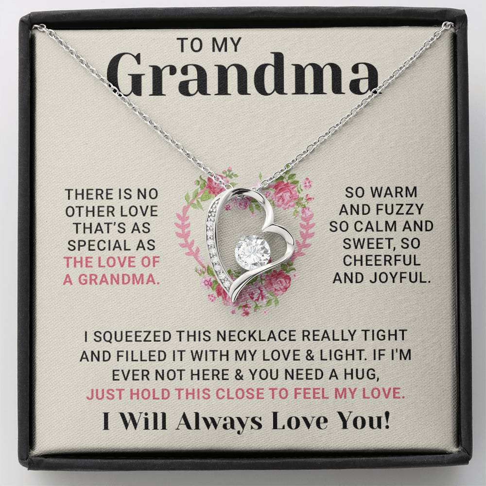 Grandma Necklace From Granddaughter - Grandma Granddaughter Necklace - Grandma Charm Necklace - Mother's Day, Christmas, Birthday Gifts for Grandma - Grandmother Jewelry with Message Card and Gift Box