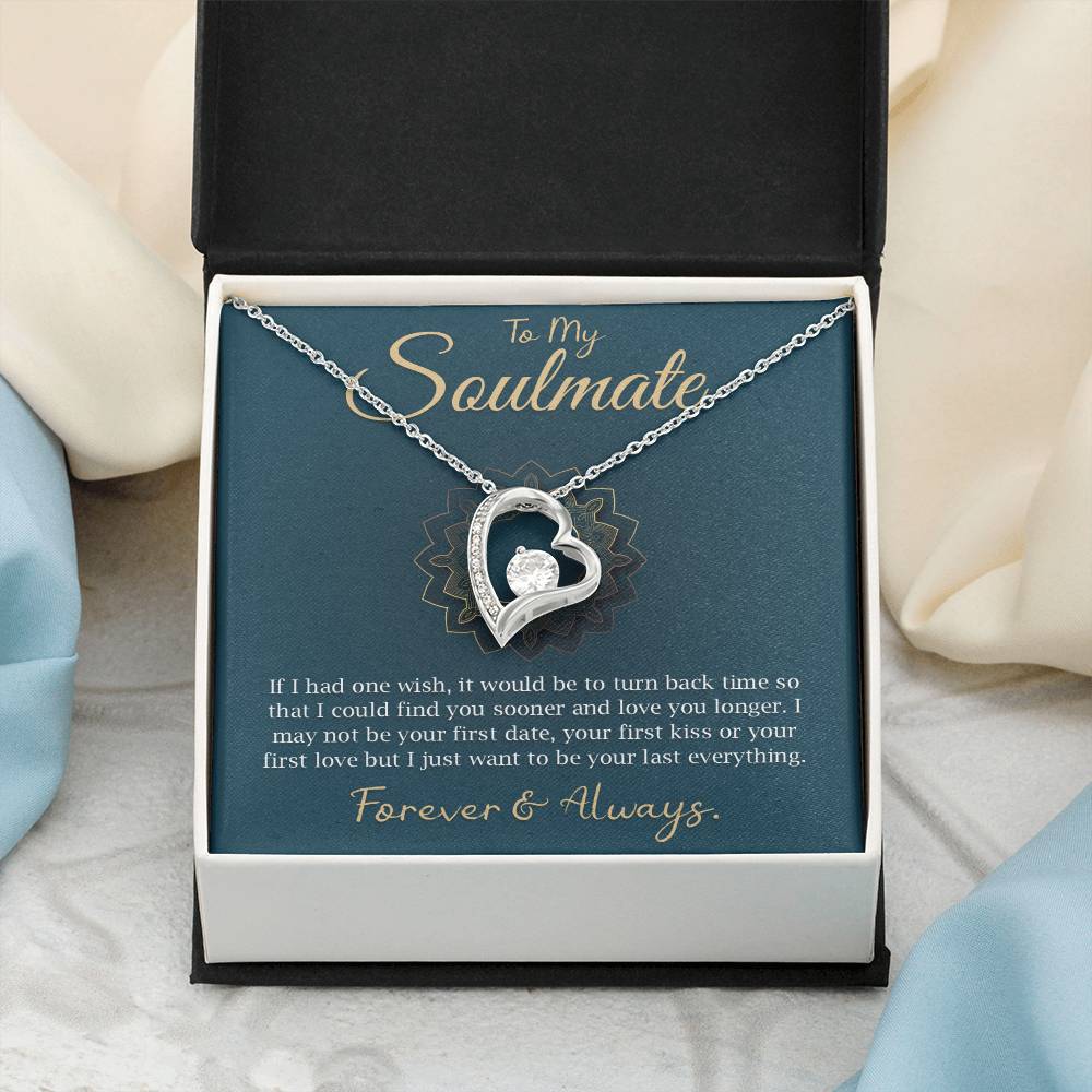 To My Soulmate Necklace - Romantic Gift for Wife, Girlfriend, or Partner - Anniversary, Birthday, Valentine's Day Present - Forever Love Necklace With Heartfelt Message and Gift Box