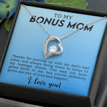 PERSONALISED GIFT FOR BONUS MOM - Forever Love Necklace