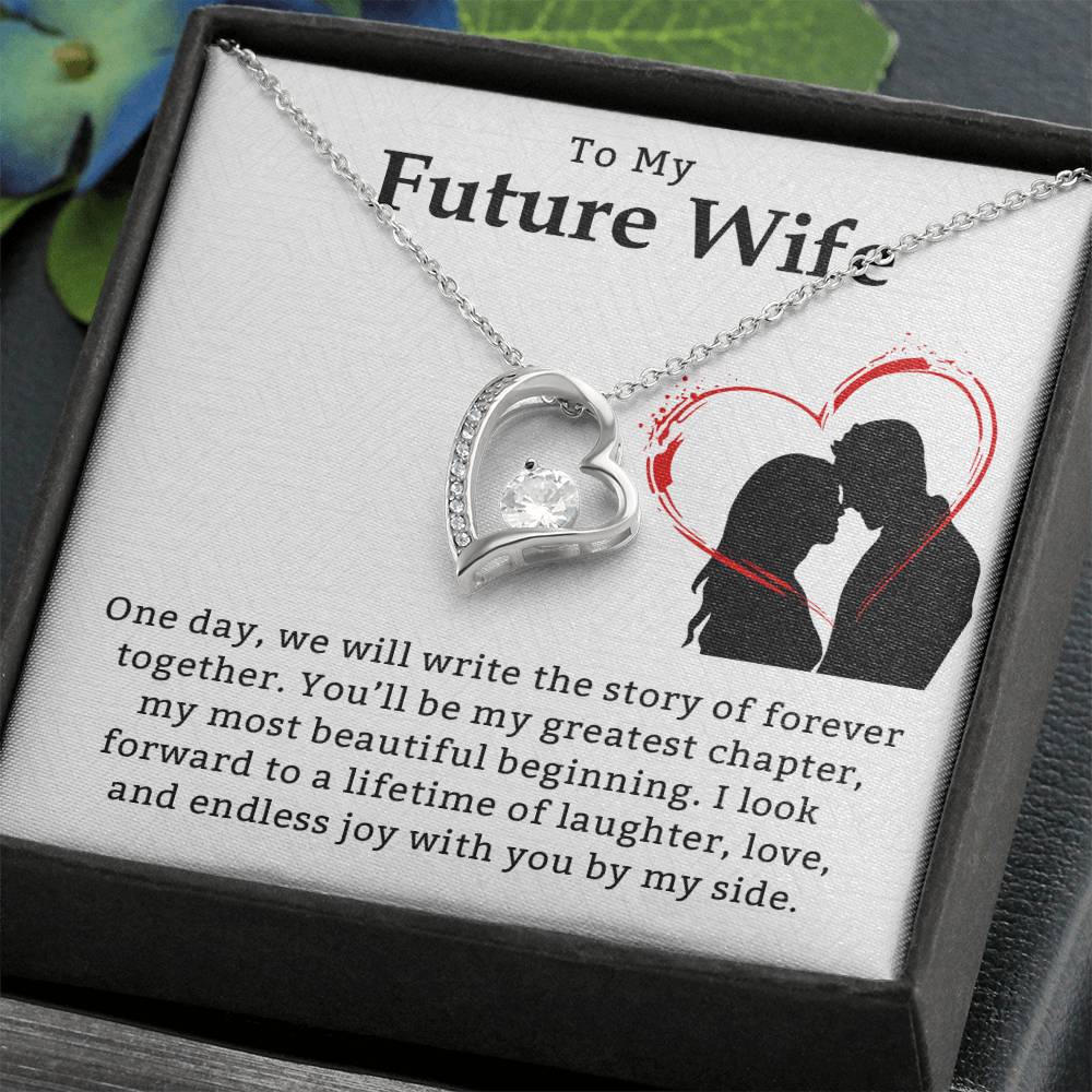 Necklace for My Future Wife with Heartfelt Message, A Promise of Forever Love – Perfect Gift for Valentine's, Anniversary, or Birthday