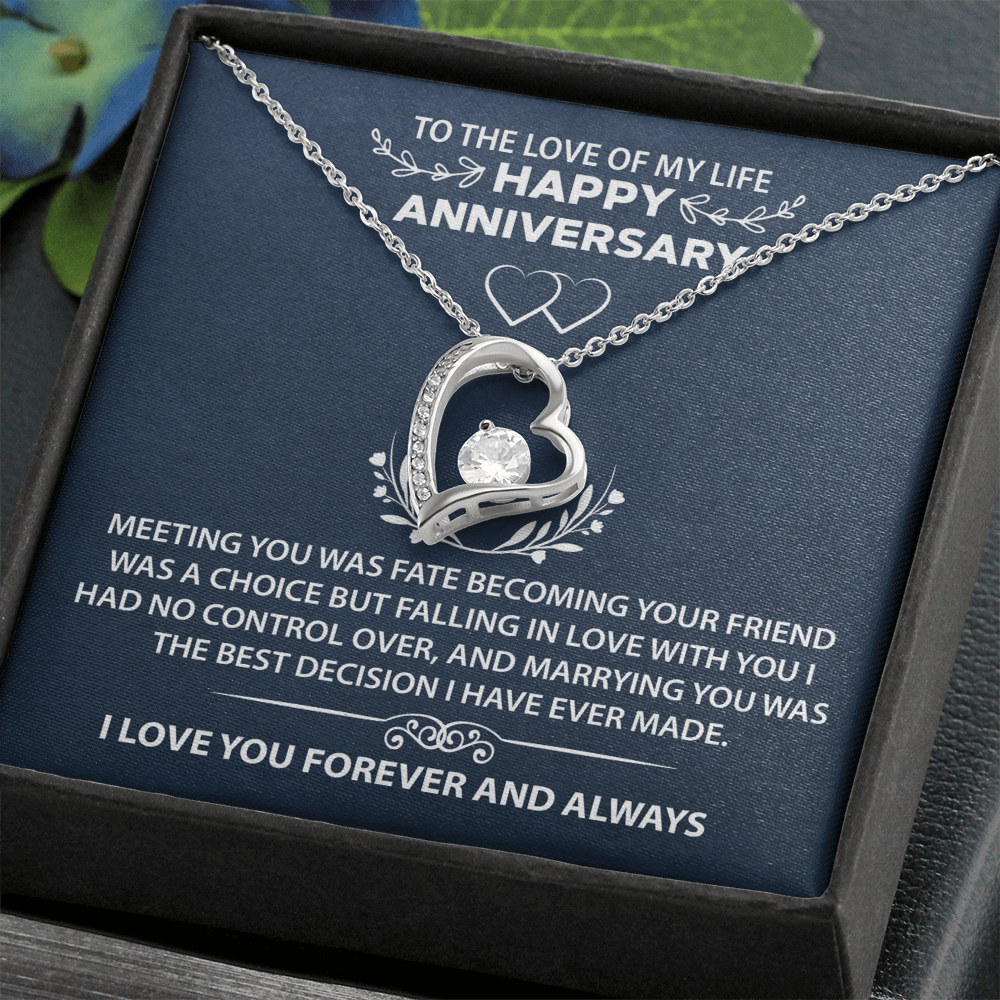 Heartfelt Jewelry Gift for Wife – Forever Love Necklace with Touching Message, A Keepsake from Husband