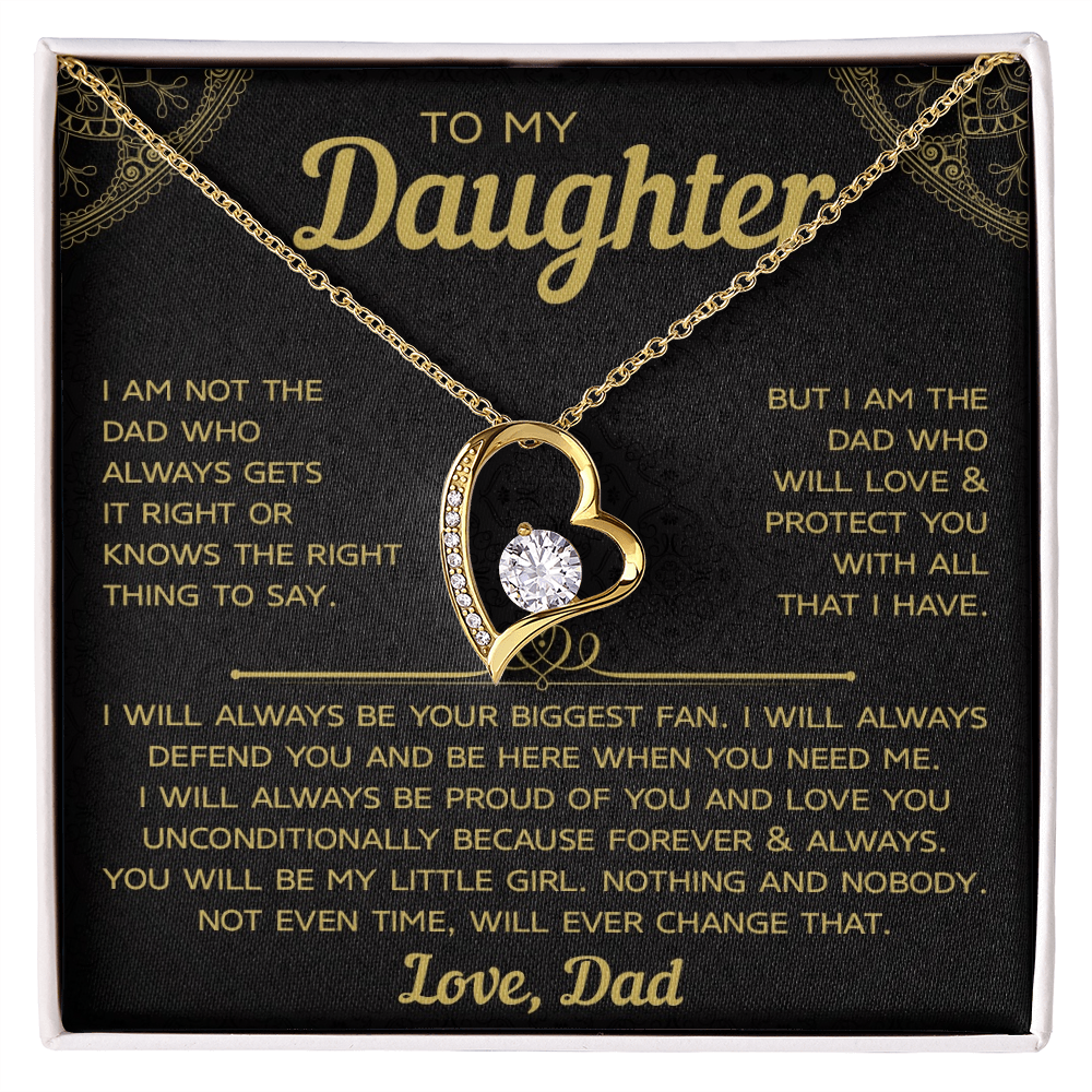 To My Daughter- Forever Love Necklace, Forever & Always Love Dad