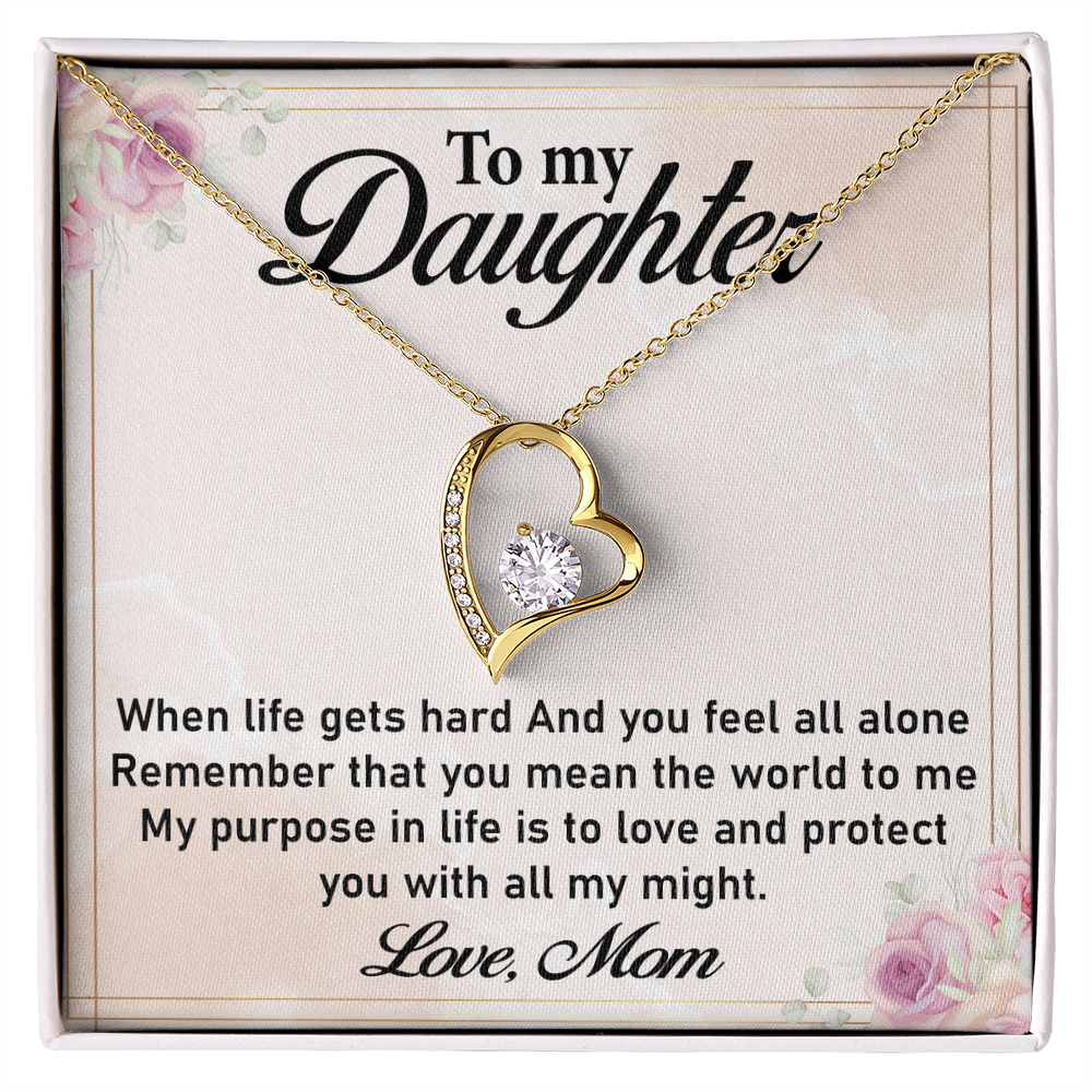 To My Daughter Necklace – Elegant Forever Love Necklace, A Cherished Gift from Mom