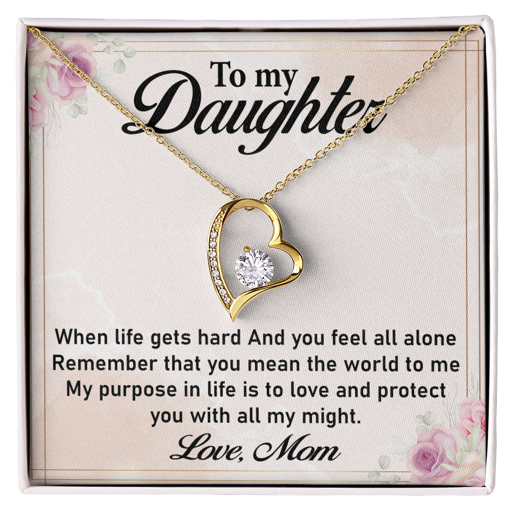 To My Daughter Necklace – Forever Love Necklace from Mom, Love Necklace for Daughter