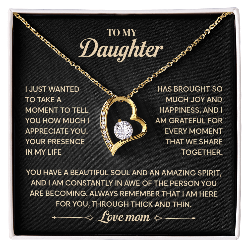 To My Beautiful Daughter Necklace From Mommy, Perfect For Birthday, Christmas