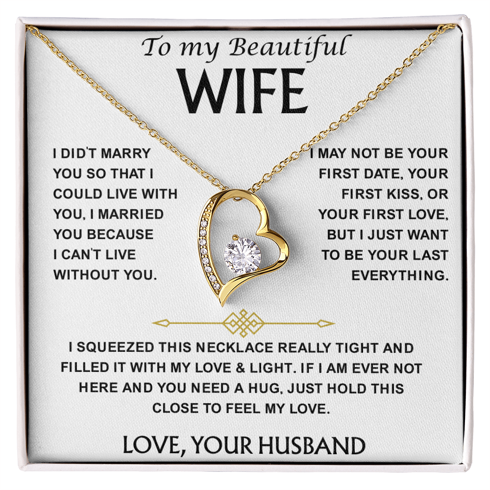 To My Wife Necklace From Husband With Heartfelt Message