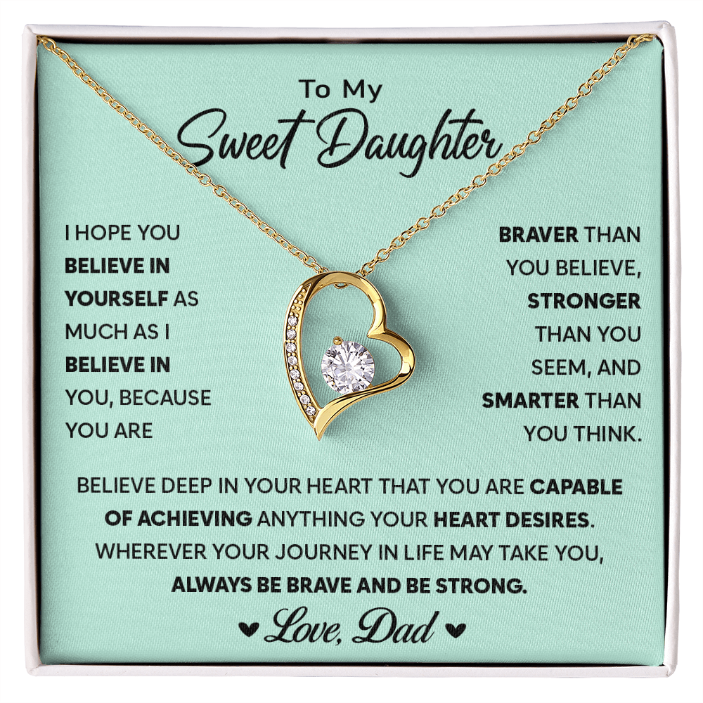 To My Daughter - Always Keep Me in Your Heart - Forever Love Necklace