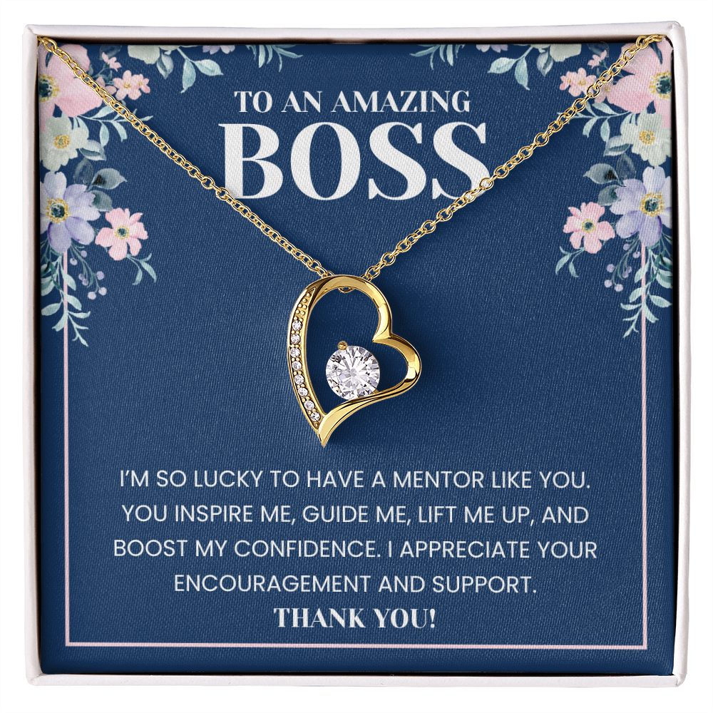 To My Wonderful Boss - Gift for Leader Necklace With Message Card