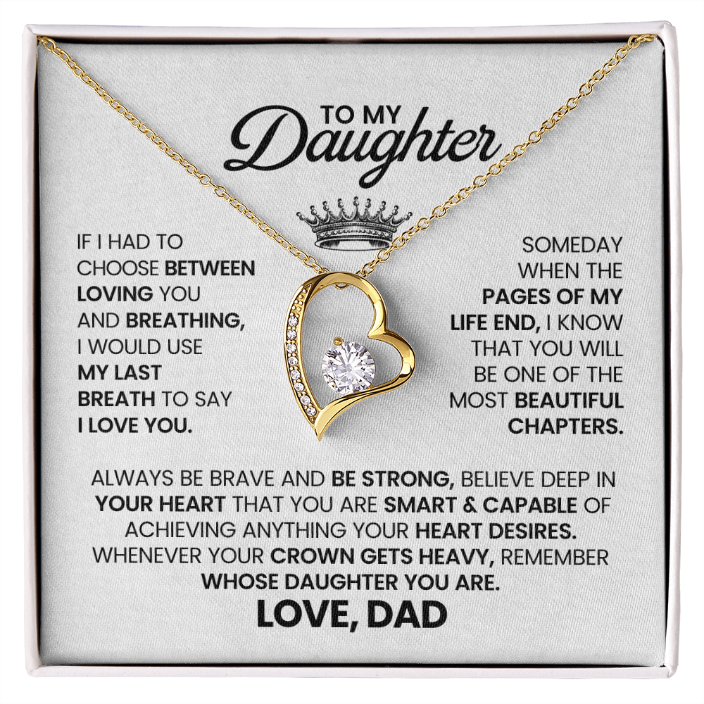 To My Daughter - I'll Always Be With You - Forever Love Necklace