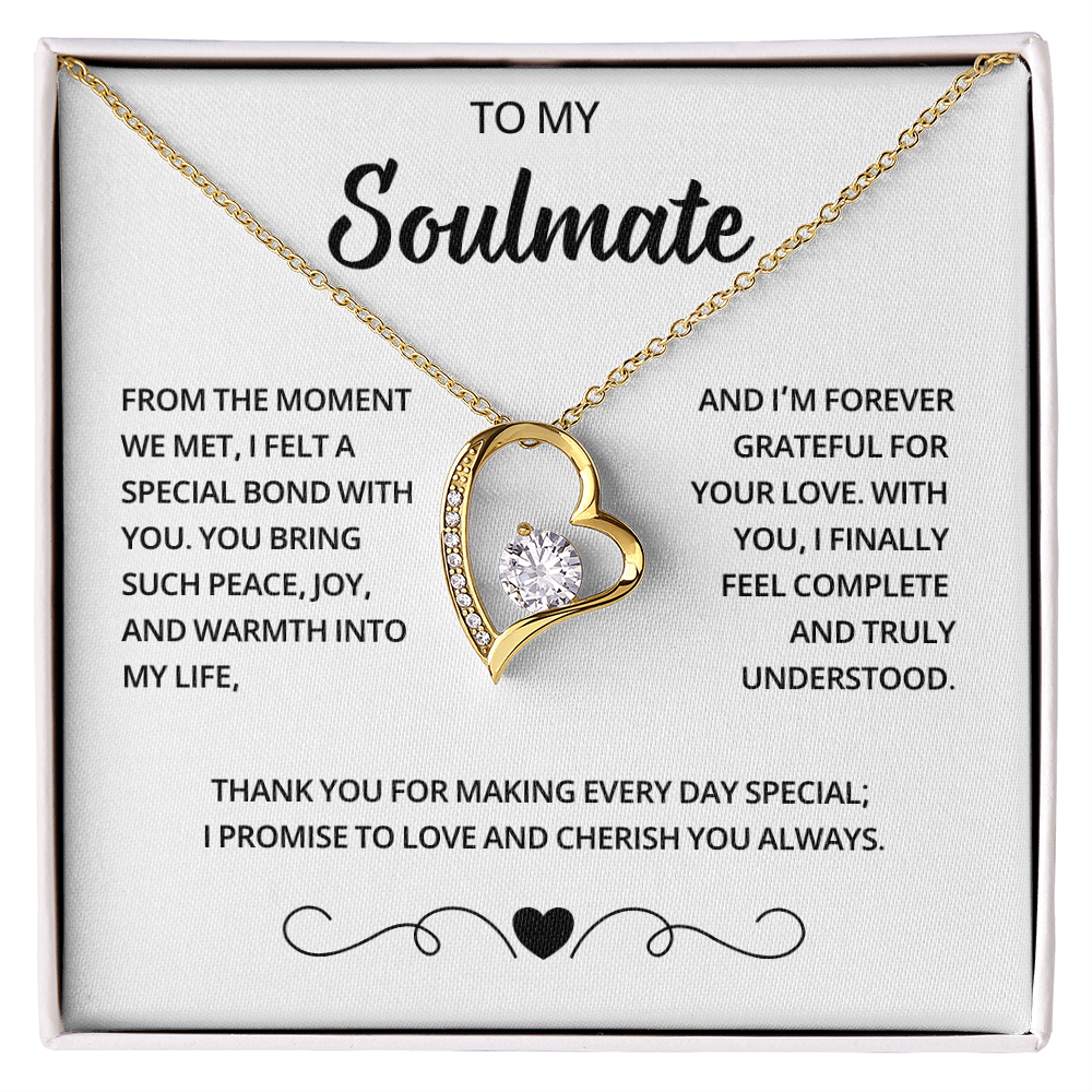 Valentine Gifts for Wife from Husband, Soulmate Necklace with Heartfelt Message Card & Box
