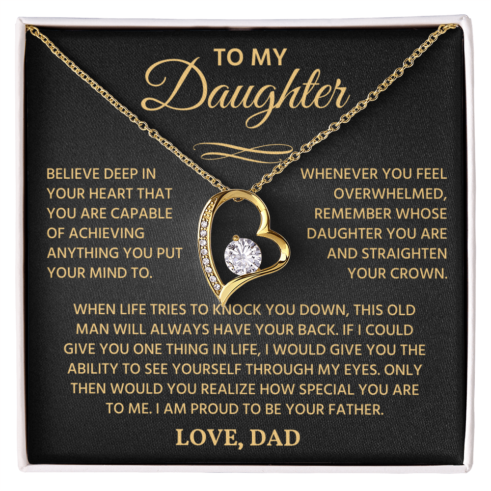 To My Beautiful Daughter | Never Forget That I Love You | Forever Love Necklace