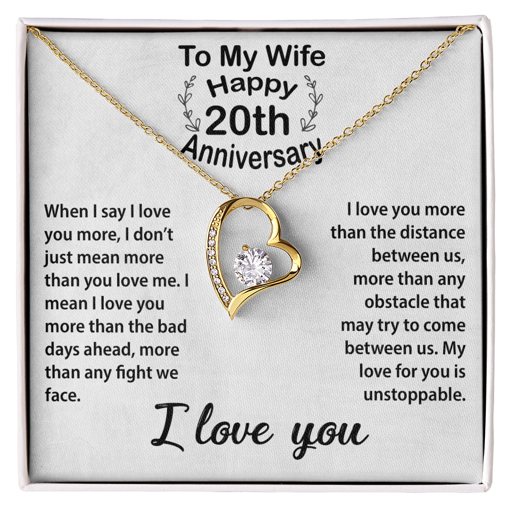 Timeless 20th Anniversary Gift – Romantic Keepsake Necklace for Wife with Love Message