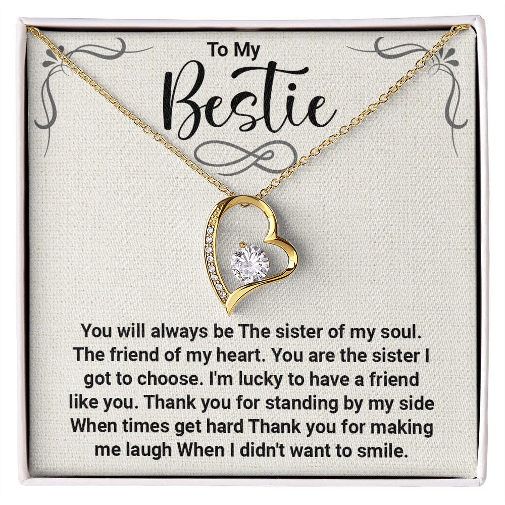Forever Love Necklace for Bestie – Thank You for Always Being There & Making Me Smile