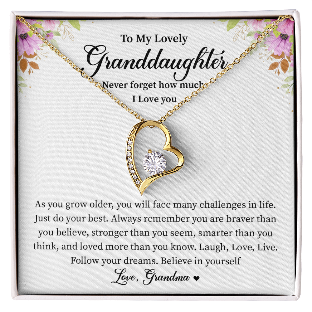 To My Lovely Granddaughter - Forever Love Necklace for Her