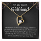 Son's Girlfriend Jewelry Gift From Mom, Dad  With Message Card and Box