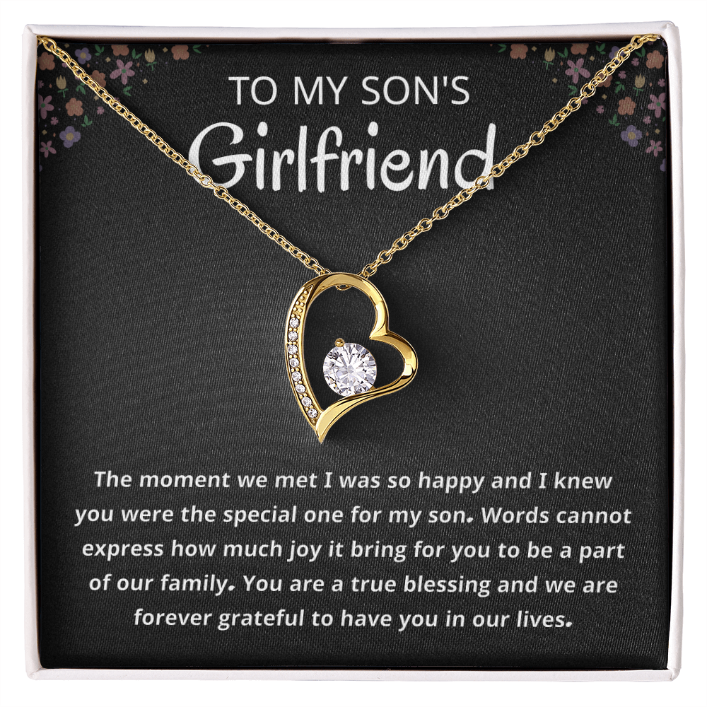 Son's Girlfriend Jewelry Gift From Mom, Dad  With Message Card and Box
