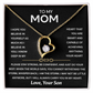 To My Beautiful Mom - My Best friend & the Best Mom Ever - Forever Love Necklace