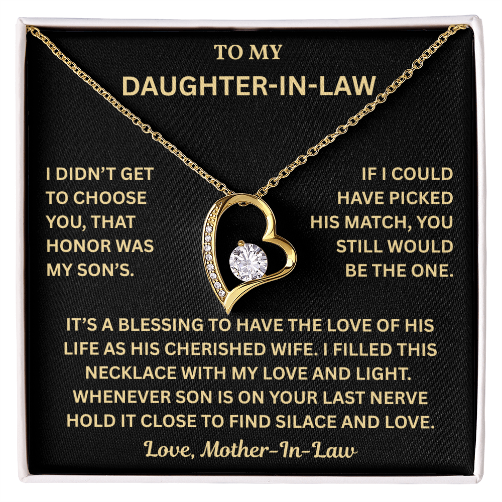 Daughter-in-Law Gifts, Wedding Necklace With Message Card & Gift Box