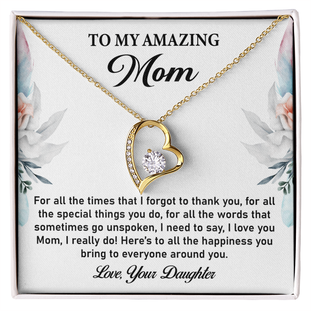 Heartfelt Gift for Mom – Elegant Forever Love Necklace from Daughter