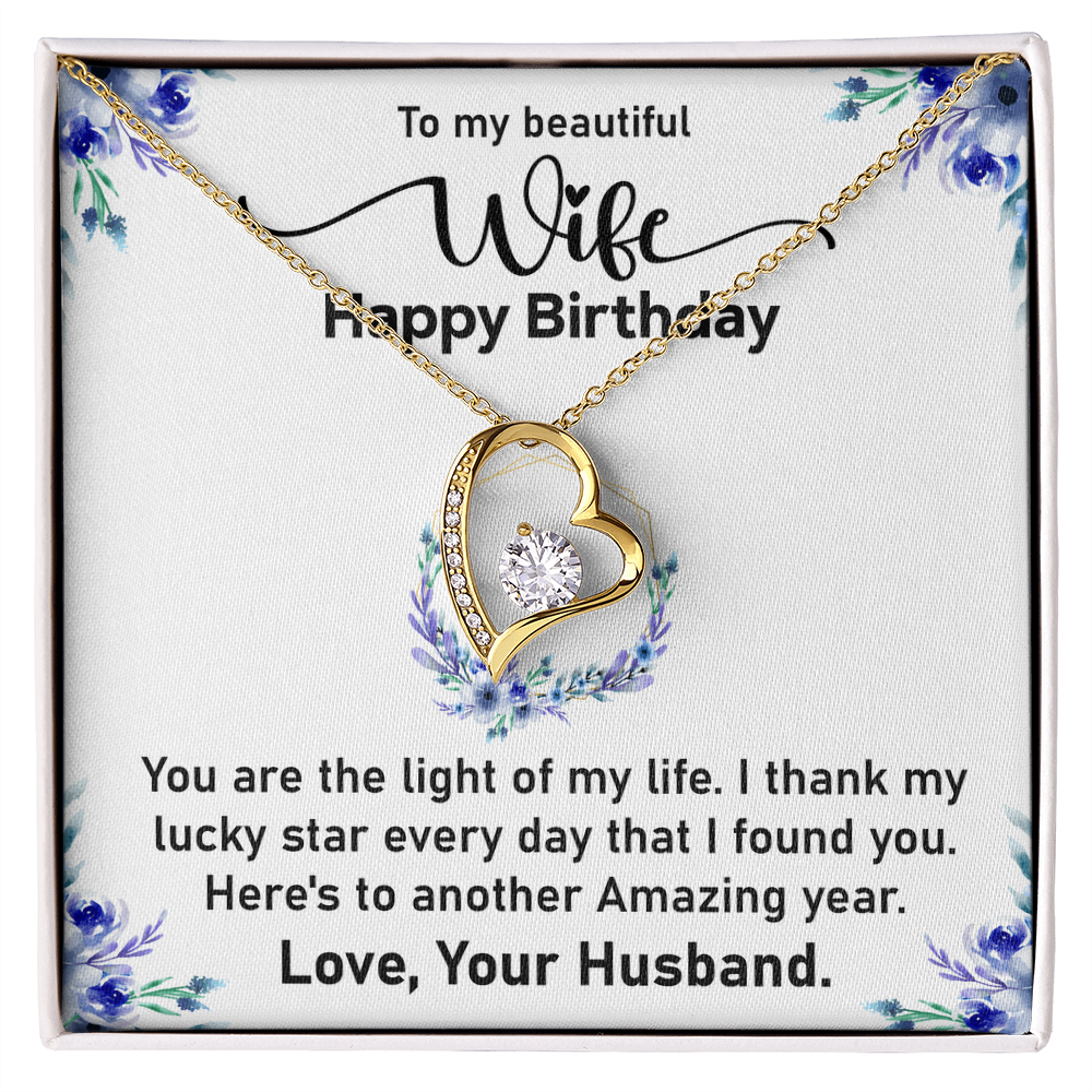 Forever Love Necklace for Wife – Elegant Keepsake Jewelry with a Heartfelt Message from Husband