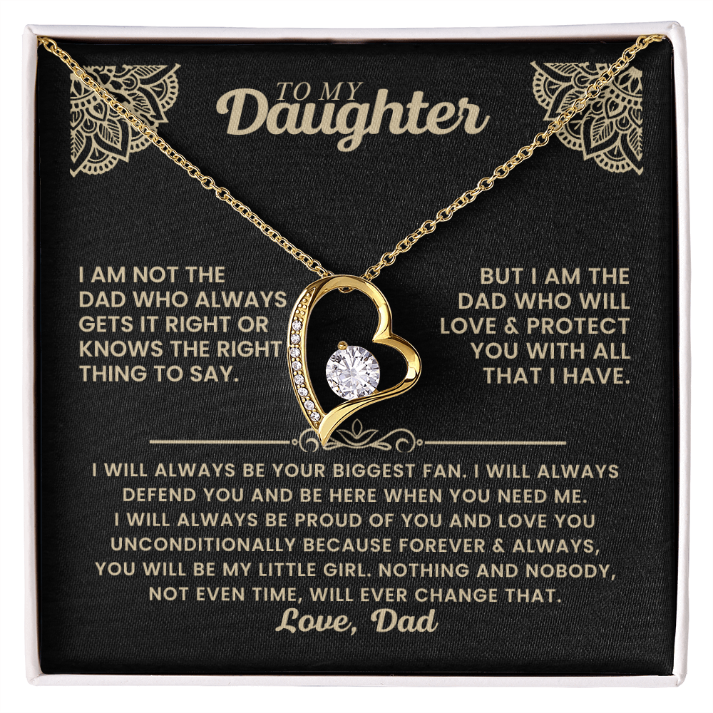 To My Daughter - Always Keep Me in Your Heart - Forever Love Necklace