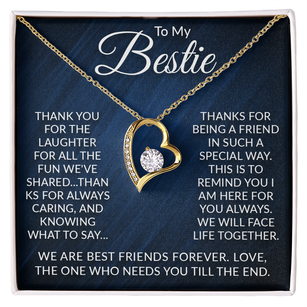 To My Bestie – Forever Love Necklace: A Gift to Honor Our Endless Friendship and Unbreakable Bond, Always Here for You, Forever Together.