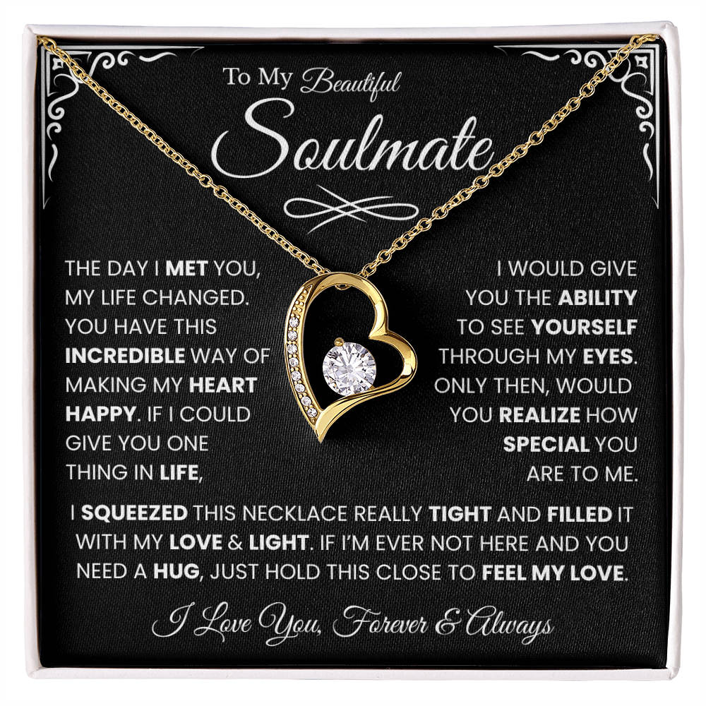 To My Beautiful Soulmate Necklace Husband to Wife Romantic Surprise Gifts