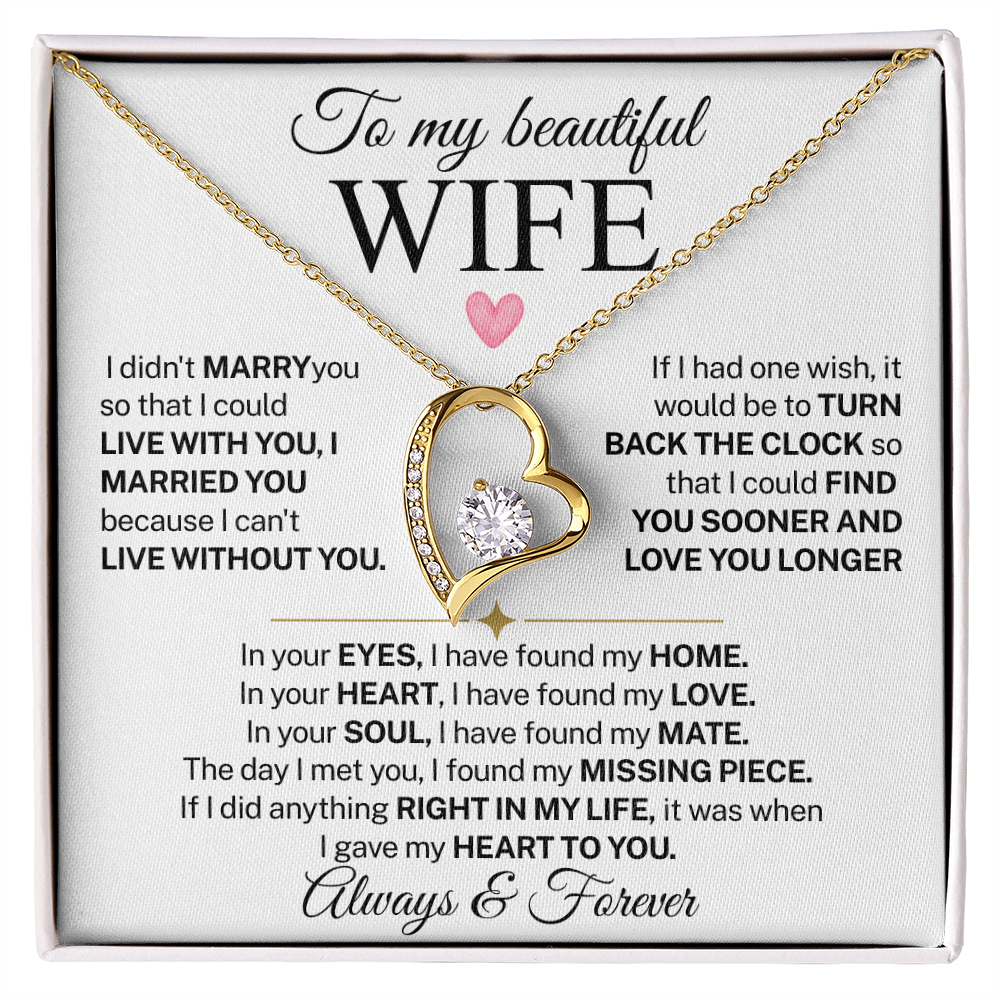 Necklace for Wife With Heartfelt Message Card, Valentines Day Gifts