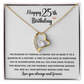 Happy 25th Birthday Necklace Gift for 25 Years old Woman