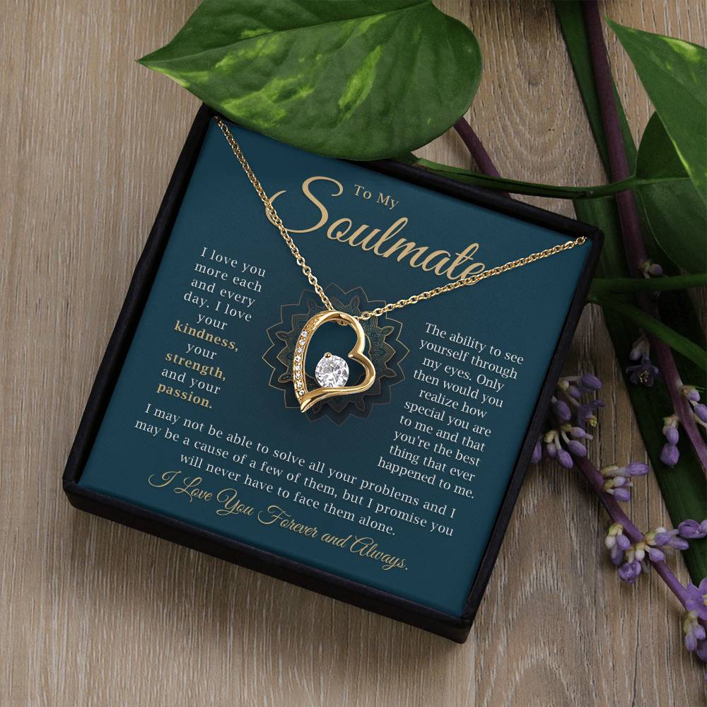 To My Soulmate Necklace - Heartfelt Romantic Gift for Wife or Girlfriend - Perfect for Anniversaries, Birthdays, and Valentine's Day - Forever Love Jewelry with Gift Box