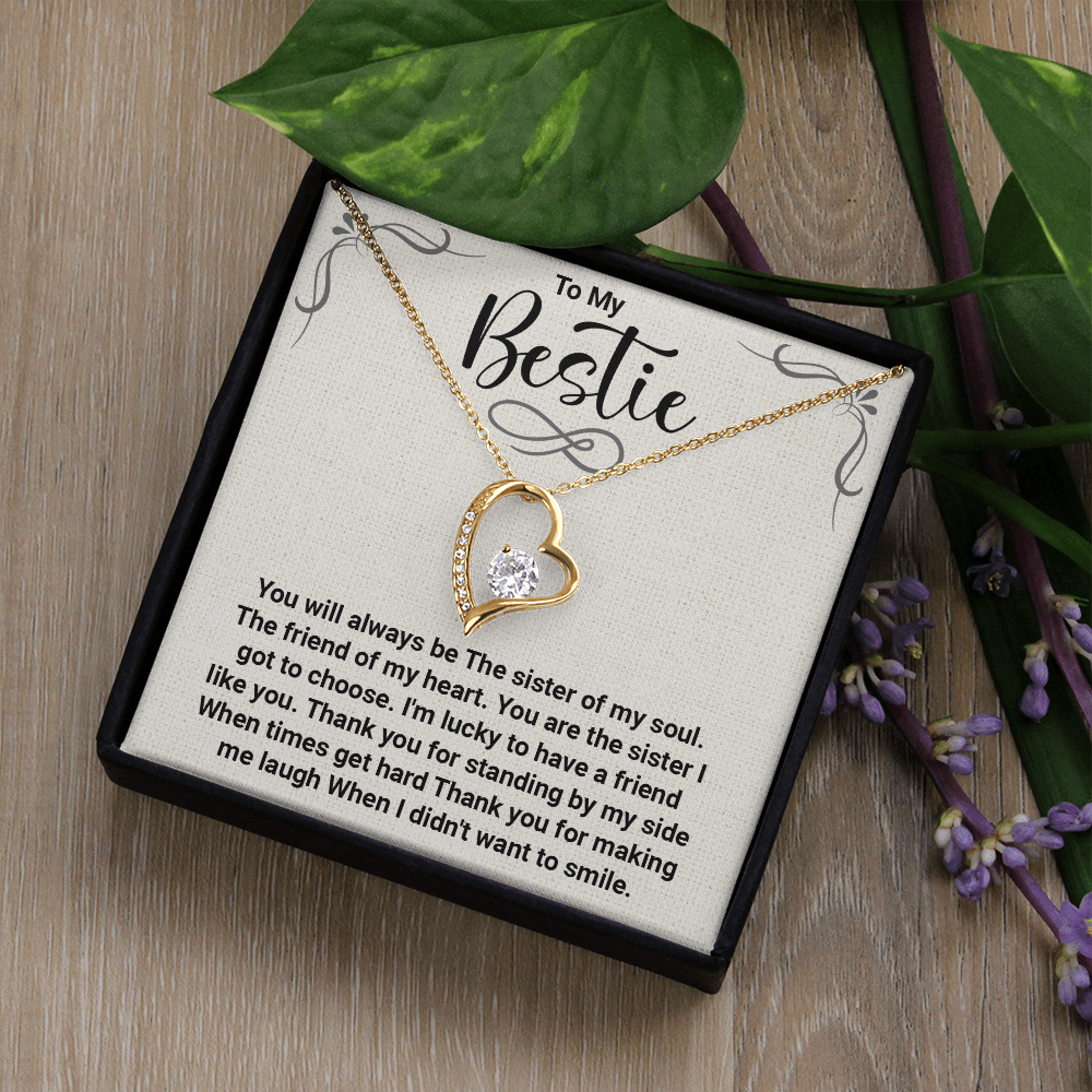 Forever Love Necklace for Bestie – Thank You for Always Being There & Making Me Smile