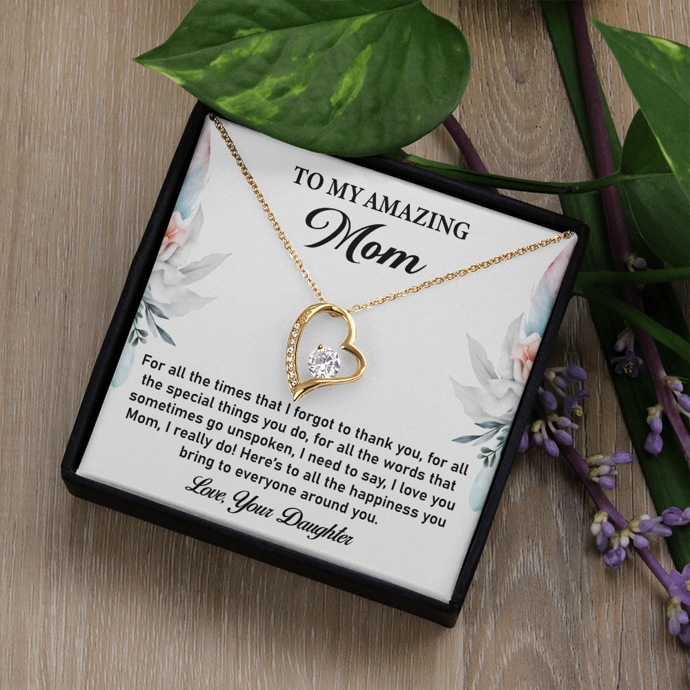 Heartfelt Gift for Mom – Elegant Forever Love Necklace from Daughter