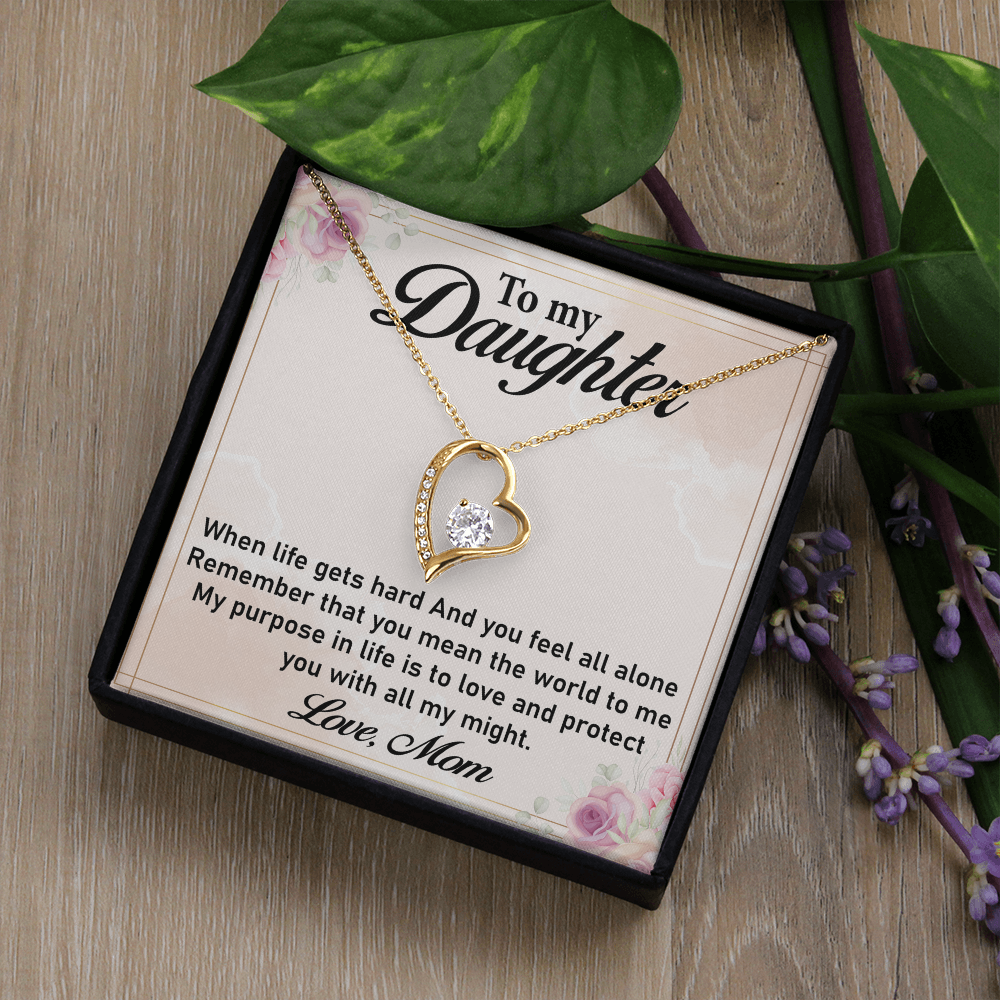 To My Daughter Necklace – Elegant Forever Love Necklace, A Cherished Gift from Mom