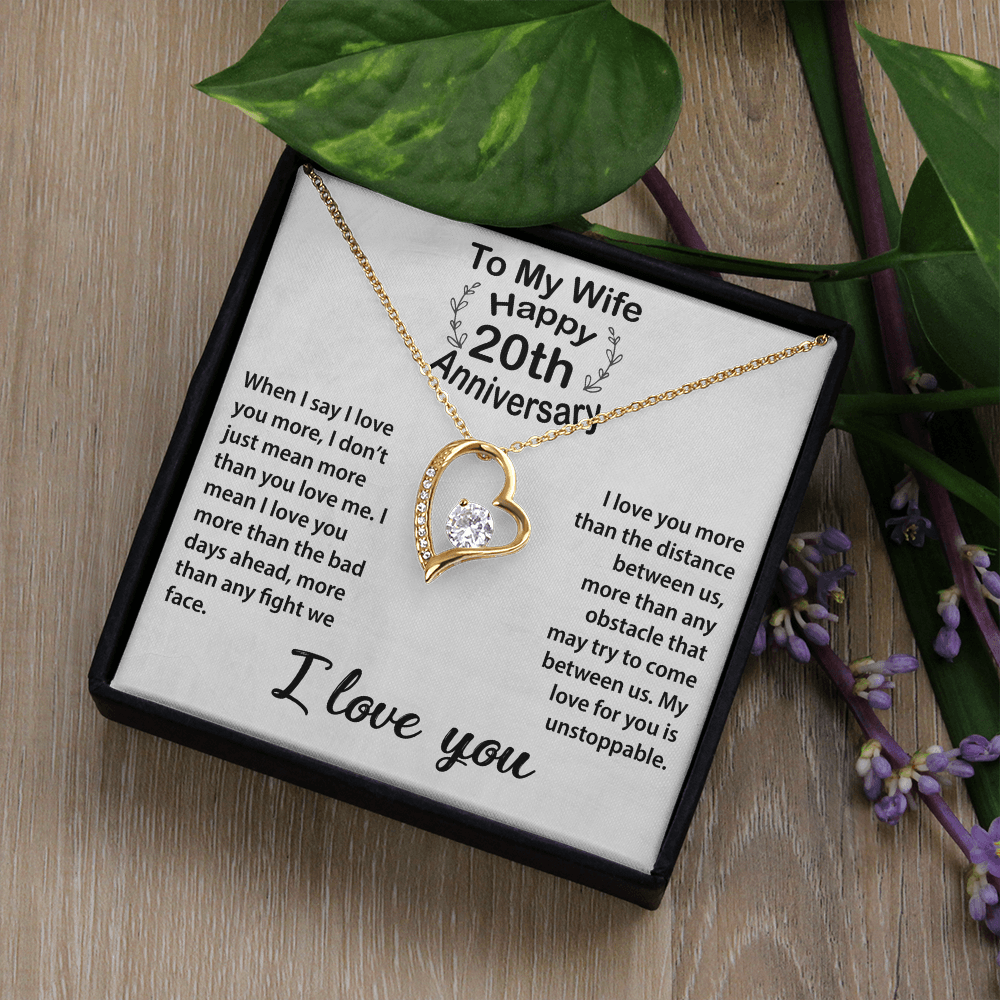 Timeless 20th Anniversary Gift – Romantic Keepsake Necklace for Wife with Love Message