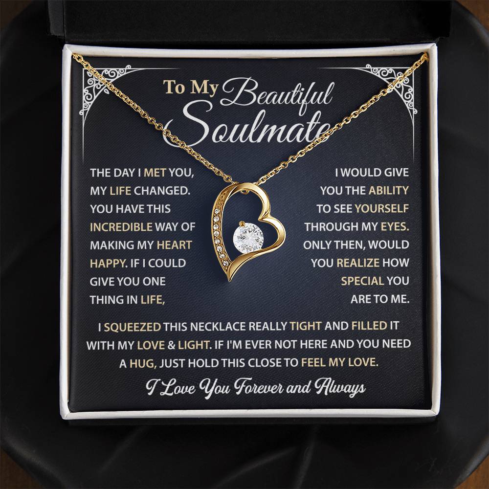 Forever Love Necklace Gift for My Beautiful Soulmate, Women's Jewelry