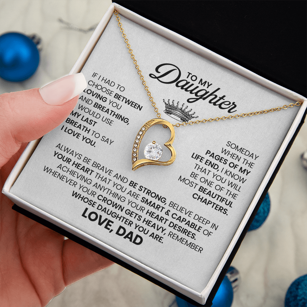 To My Daughter - I'll Always Be With You - Forever Love Necklace