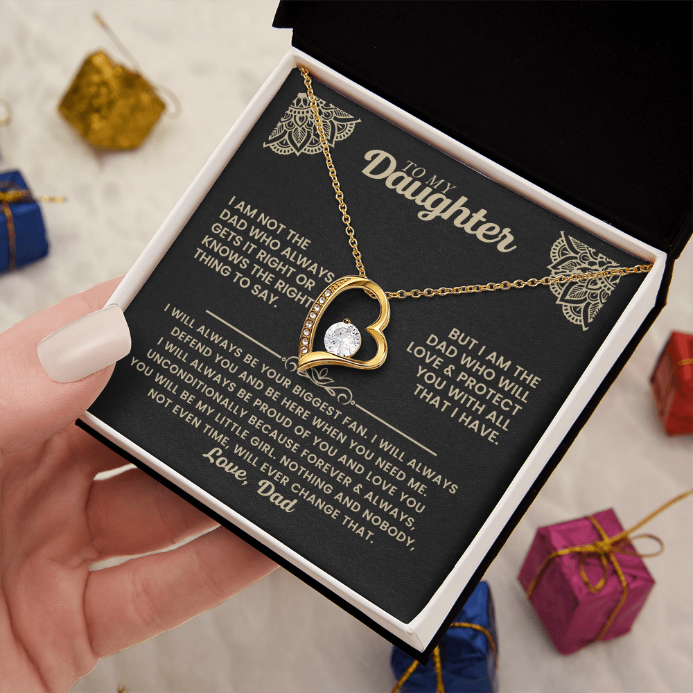 To My Daughter - Always Keep Me in Your Heart - Forever Love Necklace