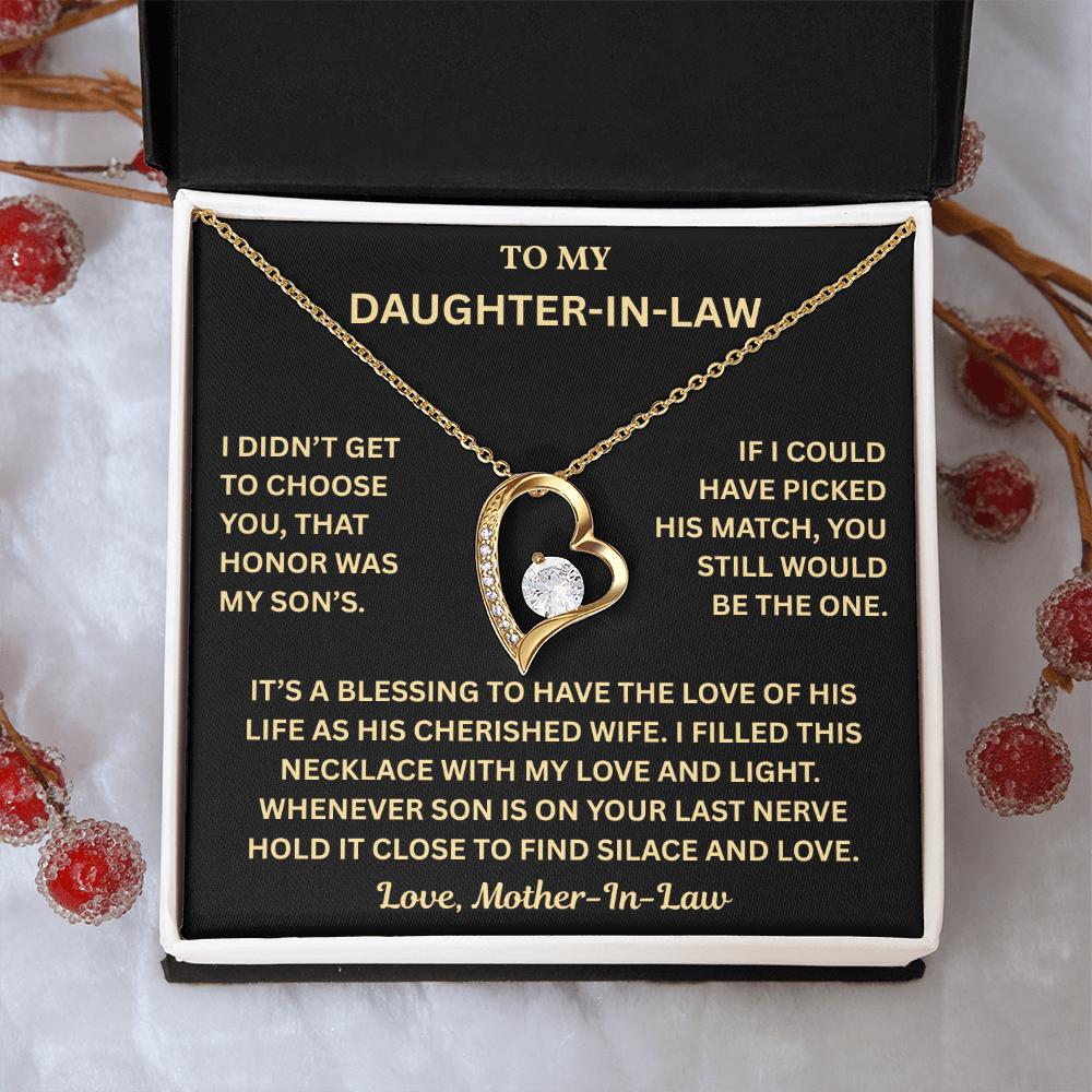 Daughter-in-Law Gifts, Wedding Necklace With Message Card & Gift Box