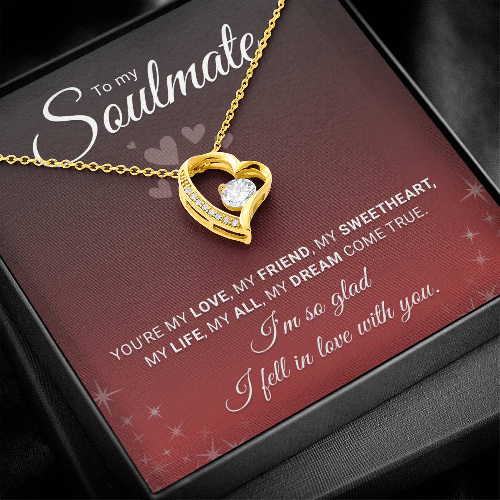 To My Soulmate Necklace for Women - Personalized Forever Love Stainless Steel Jewelry Gift for Wife or Girlfriend - Anniversary, Birthday, Christmas Gift