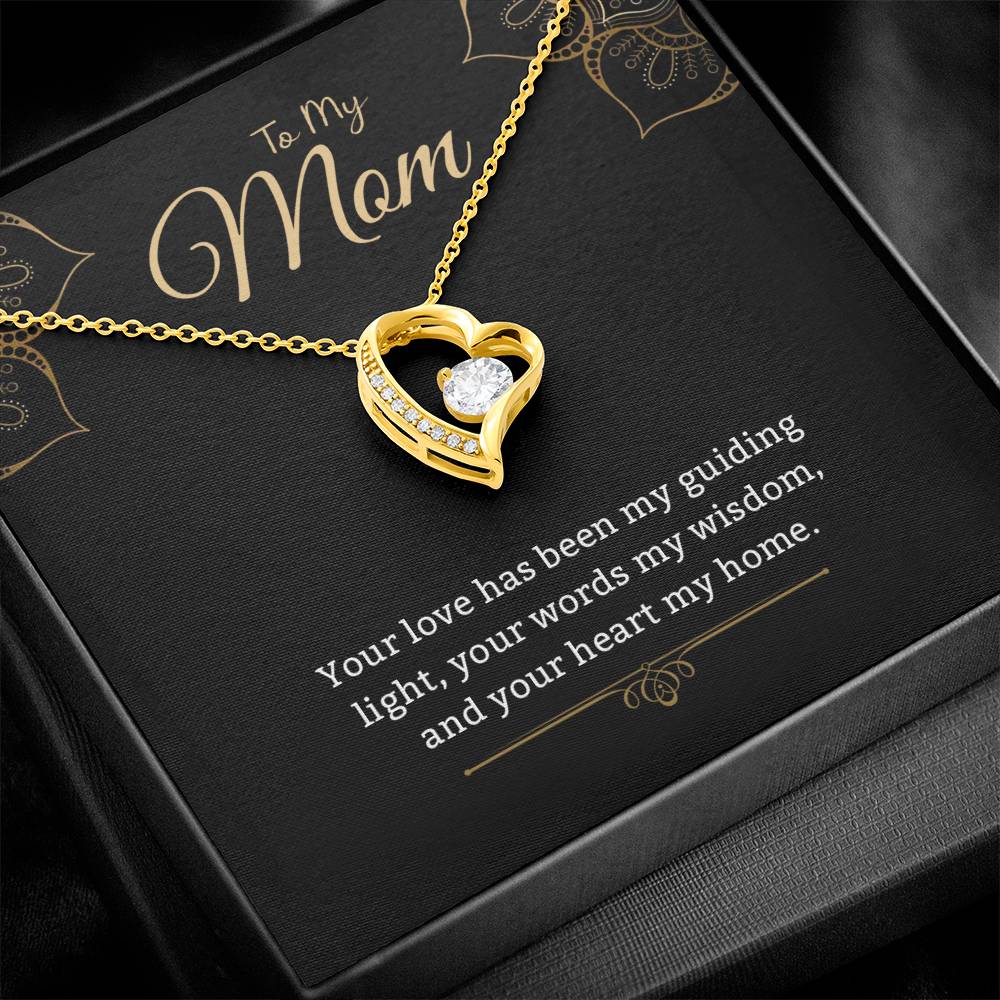 Mom Gifts, Forever Love Appreciation Birthday Mother Day Christmas Present Necklace with Meaningful Messages Card and Gift Box