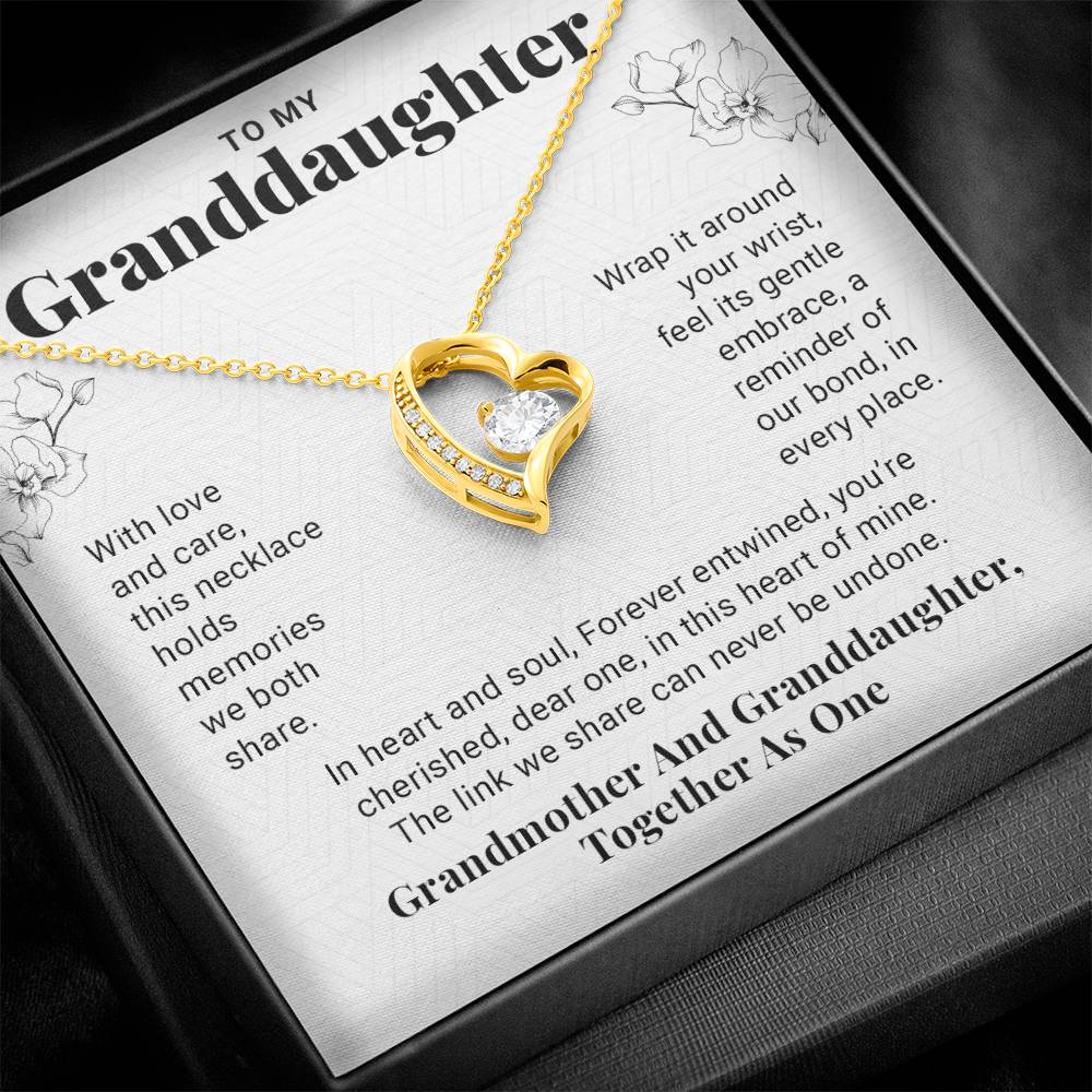 Granddaughter Necklace Gifts From Grandma Grandmother or Grandpa Grandfather To My Granddaughter Graduation Birthday Pendant Jewelry with Message Card and Gift Box